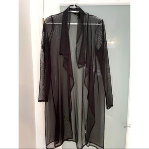 Sheer black duster cardigan
